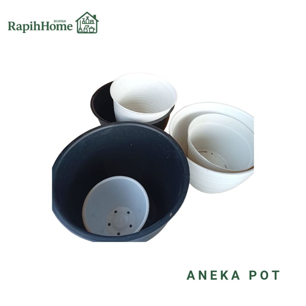 Pot Tawon Taiwan Putih / Pot Plastik Bunga 15 cm & 20 cm – Pot Tanaman Hias