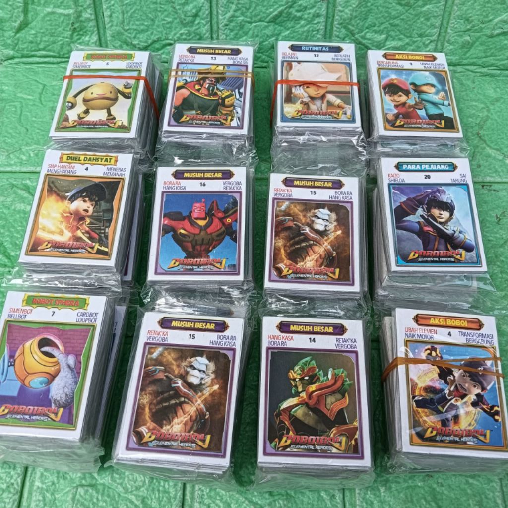 12 bungkus Mainan Kartu Boboiboy Galaxy Kwartet DG Wartet Onepiece 4,5x6,5cm Grosir