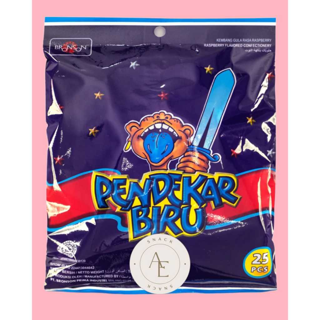 

Bronson Pendekar Biru Permen Gula rasa manis segar raspberry kemasan kantong isi 25 pcs X 5gram