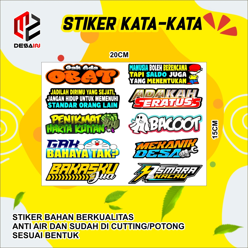 

stiker kata kata viral kekinian cetak cutting
