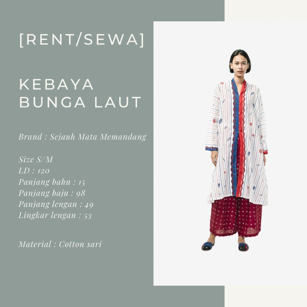 SEWA/RENT Kebaya bunga laut sejauh mata memandang SMM preloved second bekas murah