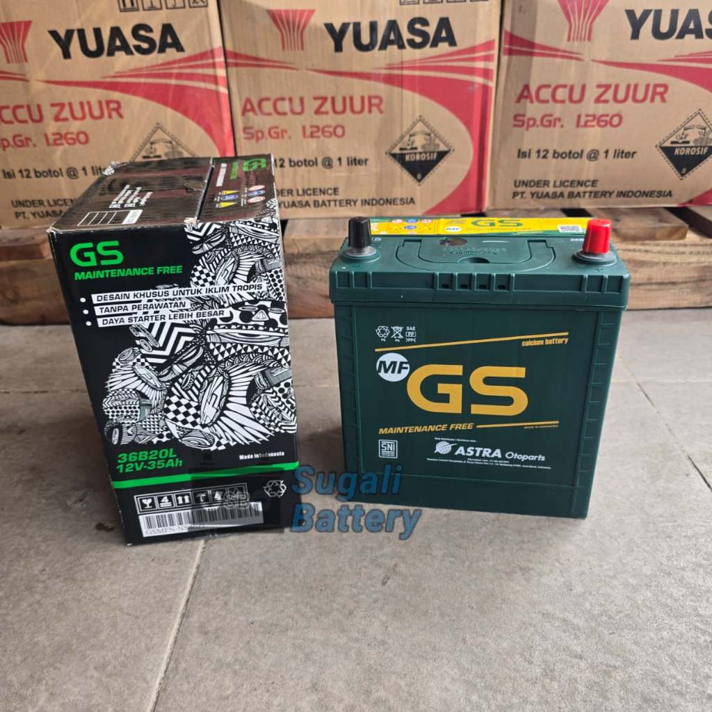 Aki Mobil Toyota Calya, Avanza New, Raize Aki GS ASTRA NS40ZL MF Accu kering 35Ah ORIGINAL GS ASTRA 