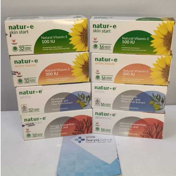 Natur-E 100 IU / Natur-E 300 IU / Natur-E Advanced/ Natur-E White isi 16 kapsul