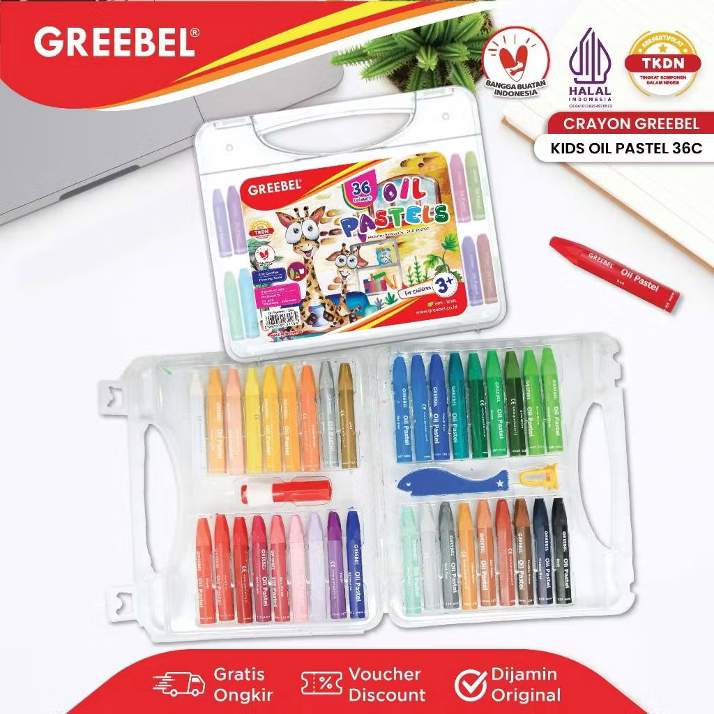 

GREBEEL Crayon Oil Pastel 36 Colour / Krayon Greebel 36 Warna