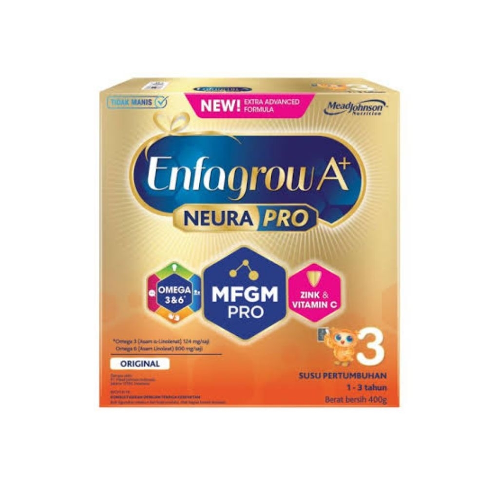

Enfagrow A+ tahap 3 usia 1-3 tahun rasa original 400gram exp Oktober-desember 2026