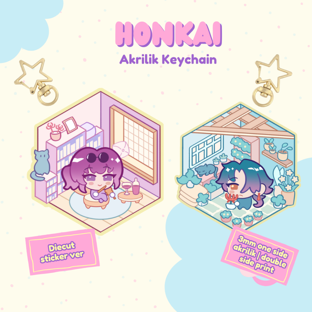 HSR Keychain Kafka & Blade and sticker [Fan Merch]