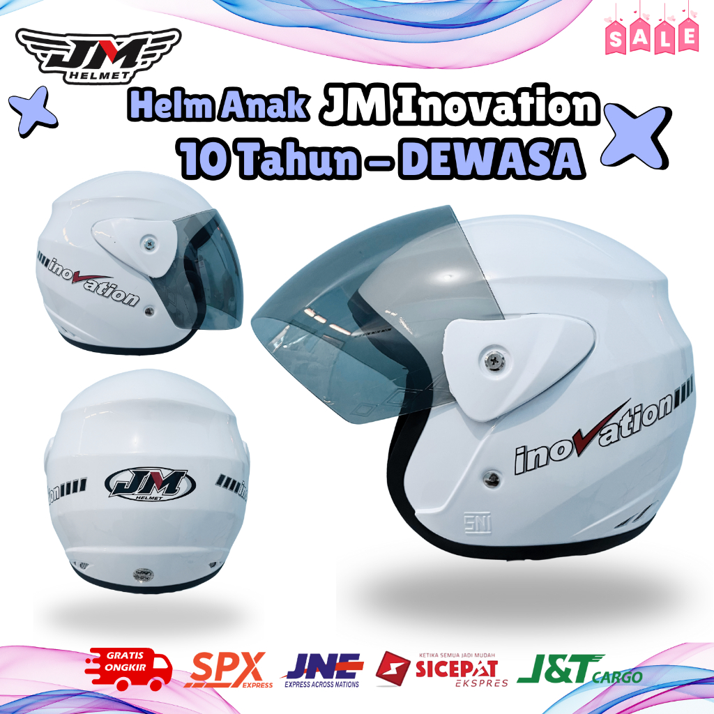 JM Helm Anak Remaja Dewasa SD SMP SMA Half Face Laki Laki Perempuan Cowok Cewek SNI