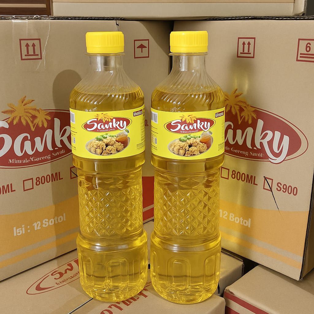 

1 Dus Minyak Goreng Sanky Sehat Jernih Berkualitas & Ekonomis isi 12 Botol 700ml