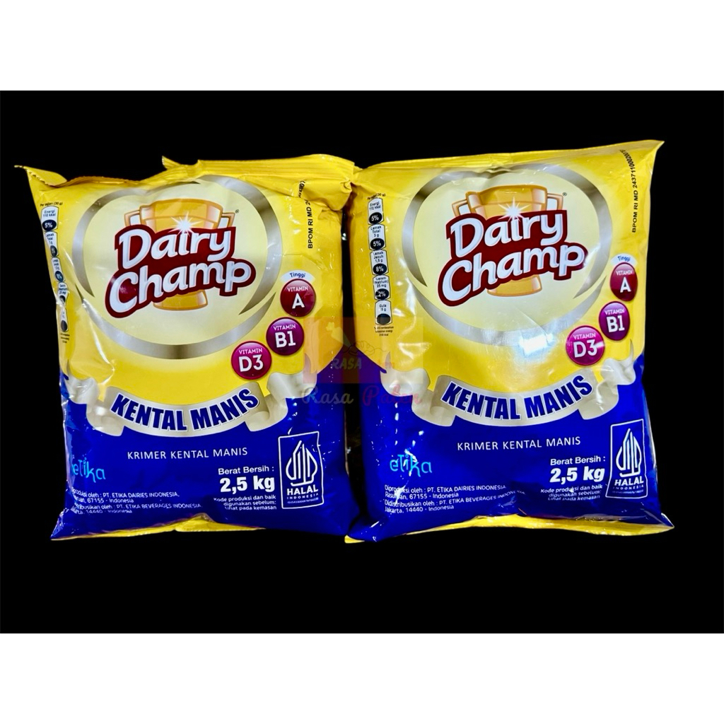 

DAIRY CHAMP BANTAL 2,5 kg . SKM Premium HALAL BPOM RI Kental Manis Serbaguna