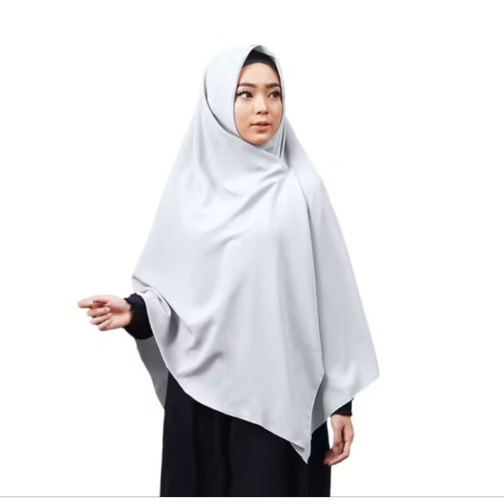 Jilbab Segiempat Wolfis syar'i Jumbo 130x130 Kerudung Muslimah - PUTIH