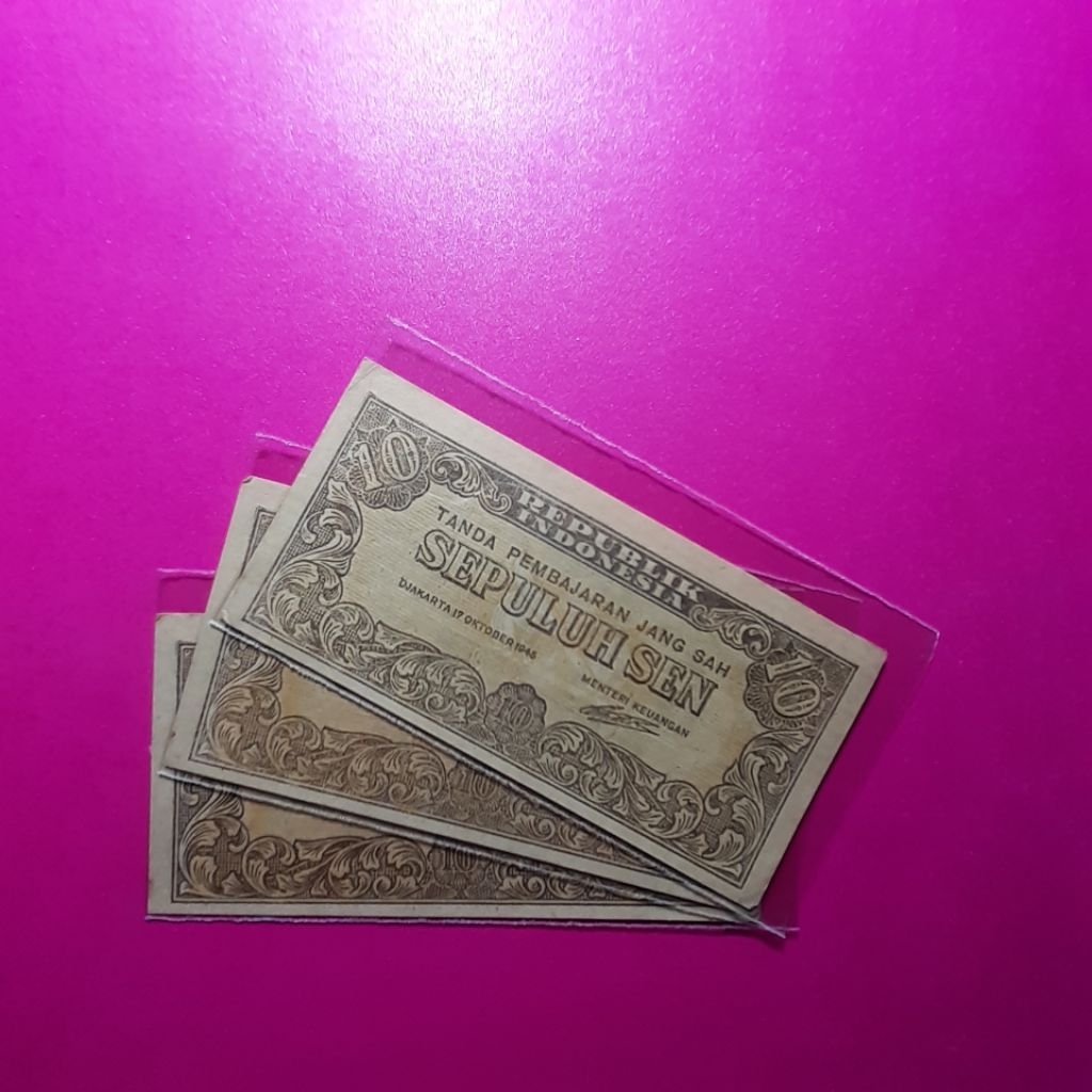 uang kuno 10 sen tahun 1945