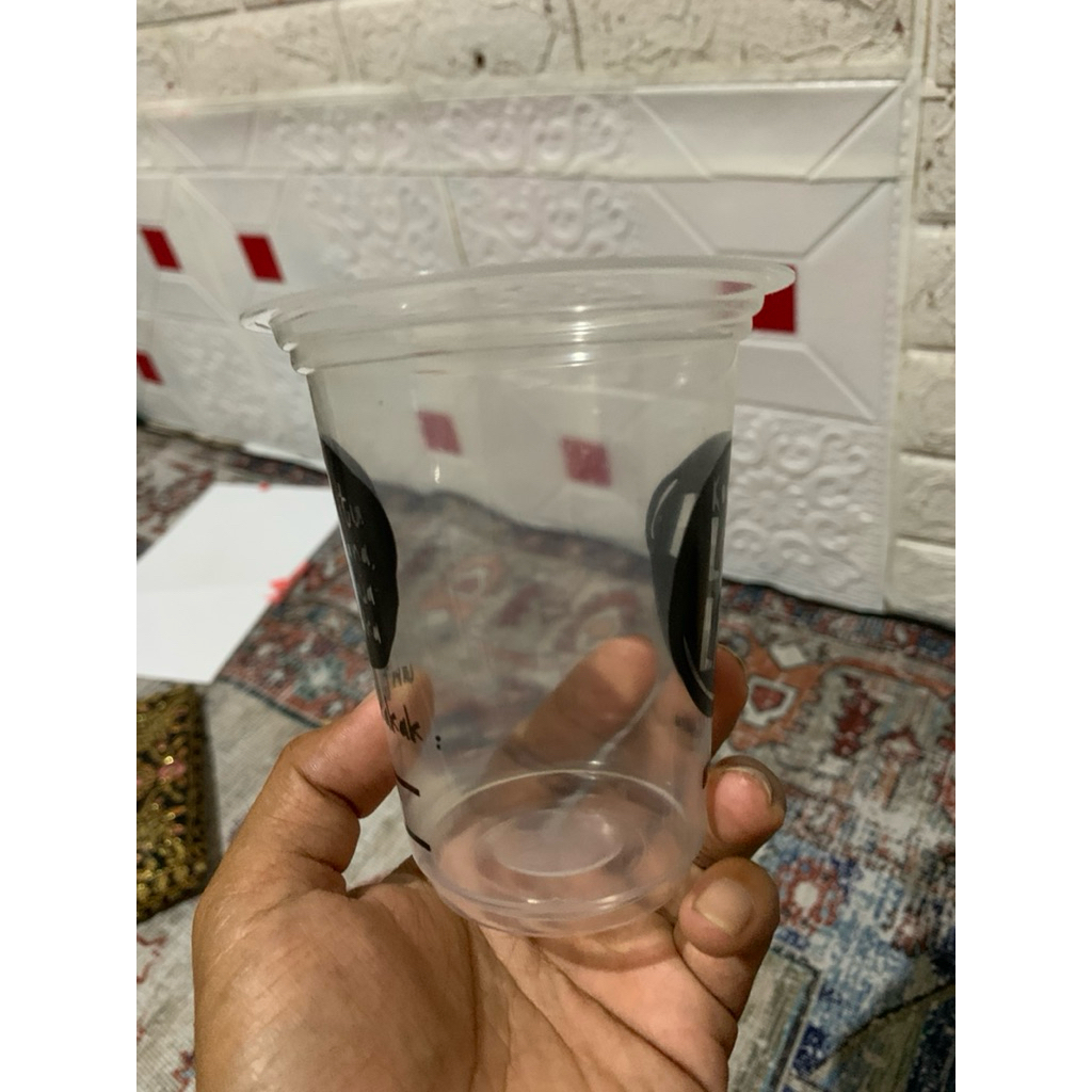 GELAS PLASTIK 16 OZ / GELAS DATAR / GELAS PLASTIK SABLON/ CUP PLASTIK SABLON 16 ÖZ