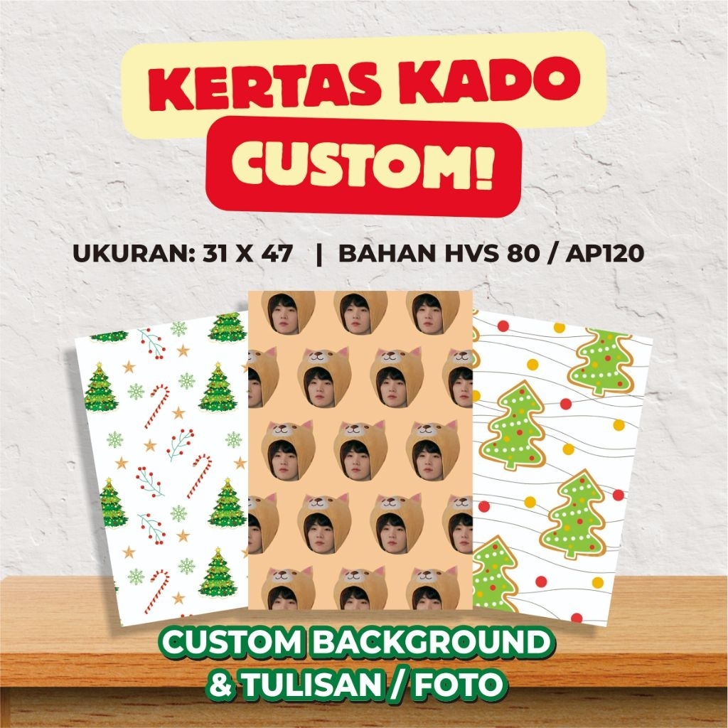 [ TERMURAH ] KERTAS KADO / KERTAS KADO CUSTOM / BUNGKUS KADO / BUNGKUS KADO CUSTOM A3+
