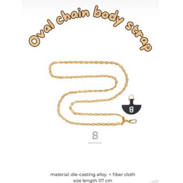 BUTTONSCARVES OVAL CHAIN BODY STRAP GOLD NEW BUKAN SECOND PRELOVED BEKAS AS IS WHS SALE BS CASE IPHO