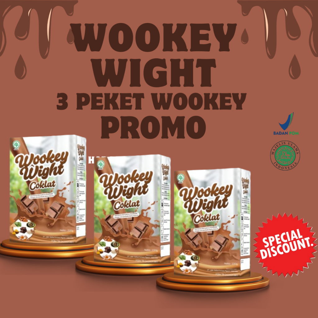 

3 PAKET DISKON TERMURAH!! Wookey Weight COKLAT Susu Penambah Berat Badan Terbukti Ampuh 100%