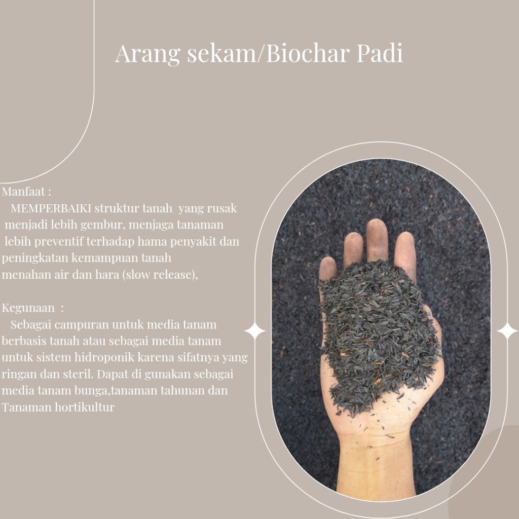 Arang sekam/sekam bakar black sweet kemasan 10kg