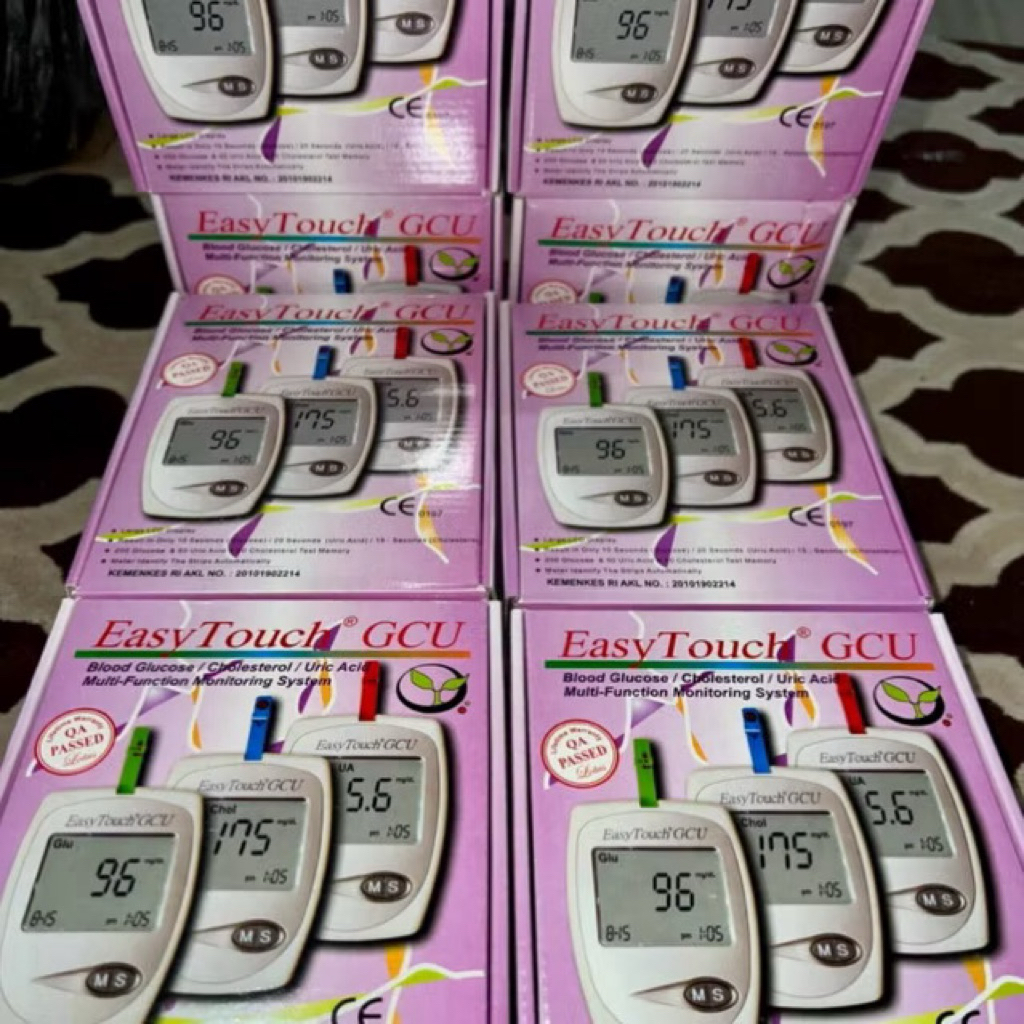 ( ORI )Easy Touch GCU 3 in 1 | Alat Cek Gula Darah Kolesterol Asam Urat Alat Tes Digital Akurat & Or