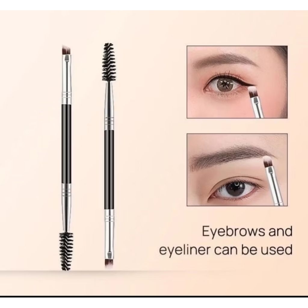 Kuas Alis Eyebrow 2in1 Double Eyebrow Brush Dan silat Bulu  mata