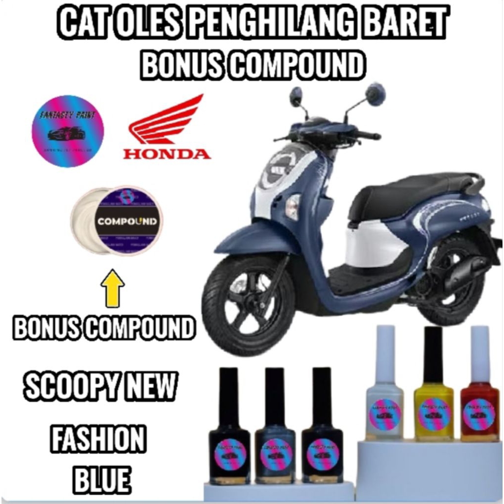 CAT OLES PENGHILANG BARET MOTOR SCOOPY 2025 FASHION BLUE/BIRU DOFF 160 BIRU DOFF BONUS COMPOUND BISA