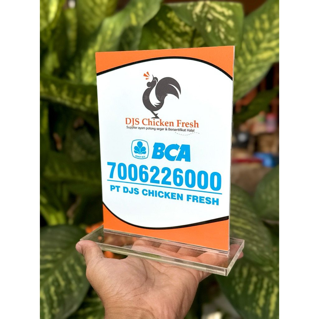 

UKURAN AKRILIK 15x20cm BAHAN TEBAL BISA CUSTOM REKENING