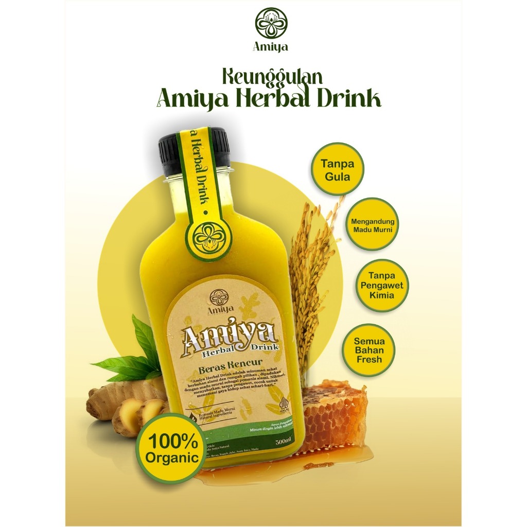 

Amiya Herbal Drink - Beras Kencur Madu Siap Minum Tanpa Gula 100% Organic