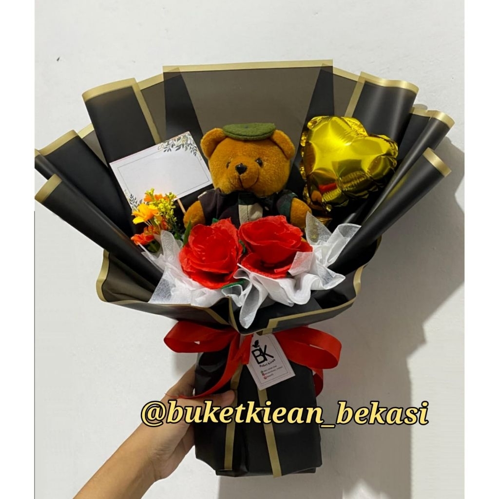 buket pelantikan TNI / buket polisi / buket pelantikan polisi/ buket boneka profesi/ buket simple/ b