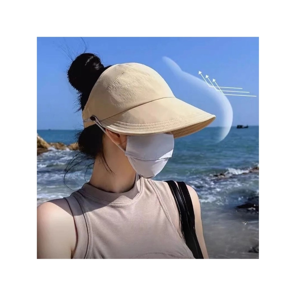 Topi Wanita anti UV ala Korea Anti Matahari Kekinian/ Cocok Untuk Wanita Hijab.