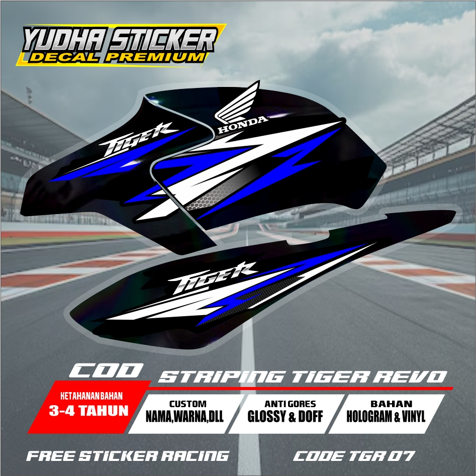 STRIPING STICKER DECAL MOTOR TIGER REVO / TIGER 2000 TERBARU / TGR 07
