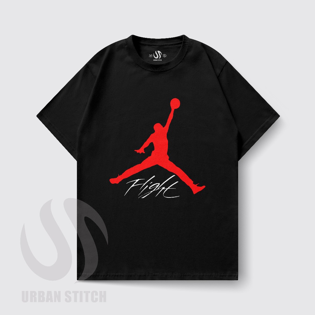 Kaos Oversize Jumpman Logo Jordan Flight  /Kaos Oversize Streetwear Jordan Flight Black Red