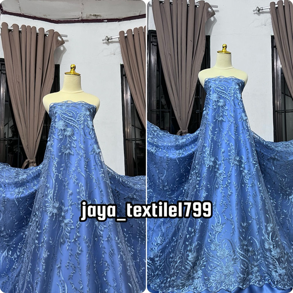 KAIN TILE TULLE AKAR BORDIR// BAHAN KEBAYA METERAN