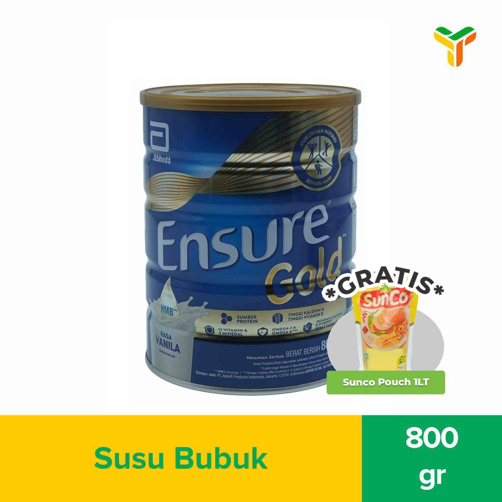 

1PCS Ensure Fos Vanilla 800 Gr Gratis 1PCS Sunco 1LT Pouch