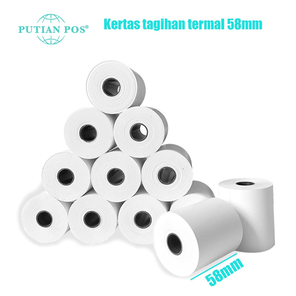 

PUTIAN POSThermal Paper Roll 57×40 Thermal Printer Special Paper 10 rolls/20 rolls/30 rolls/40 rolls