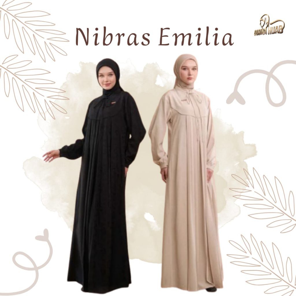 NIBRAS EMILIA / gamis Nibras / Nibras pride / gamis hitam / gamis cream / gamis remaja / gamis dewas