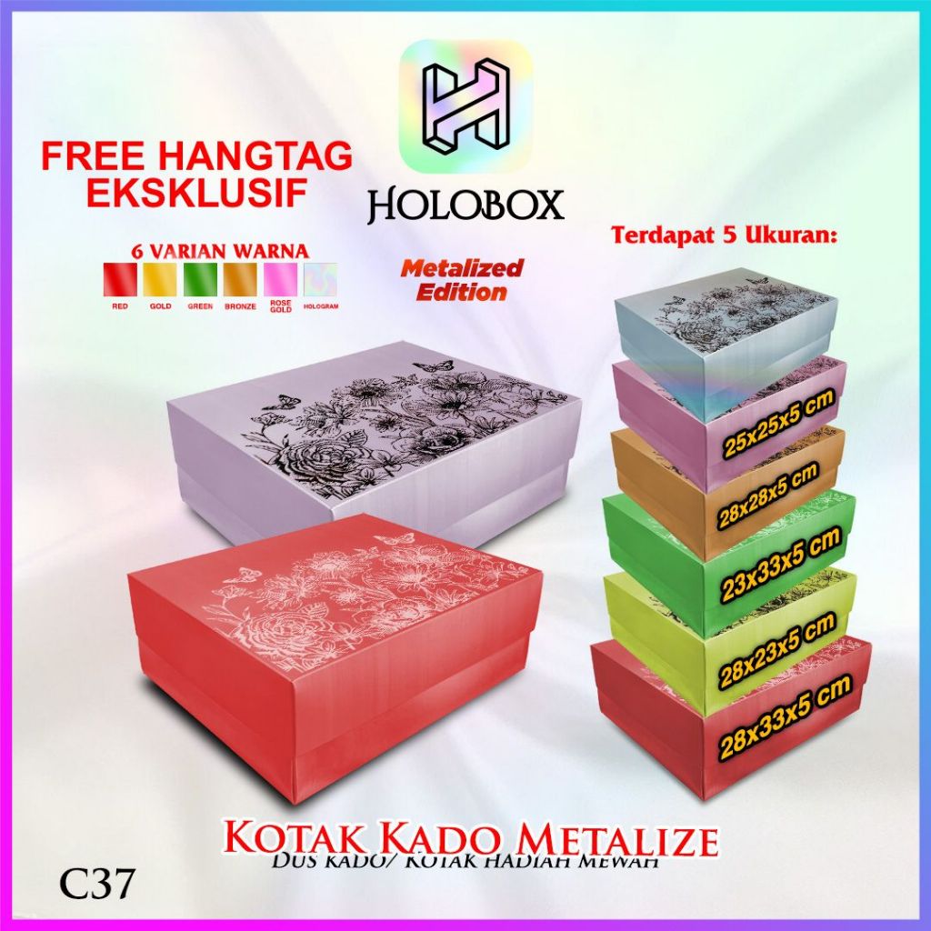 

Kotak Kado Hologram /Gift Box Metalize / Hampers Premium / C37