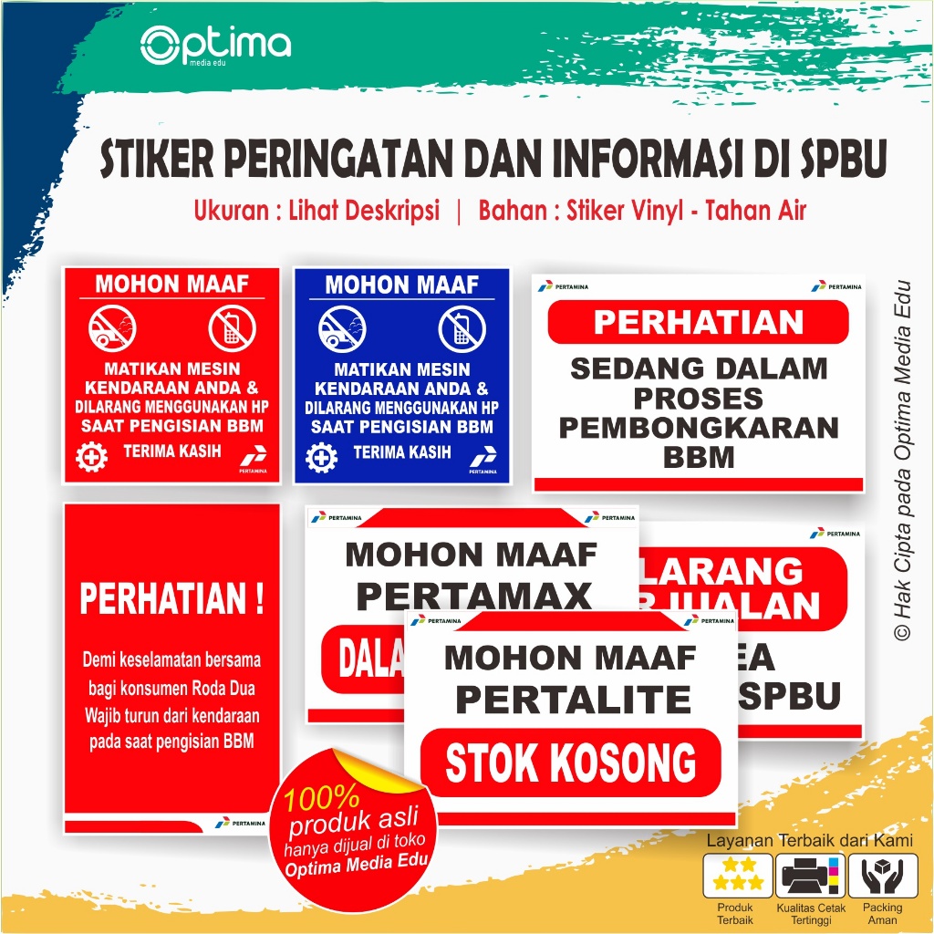 

Stiker Peringatan dan Informasi di SPBU