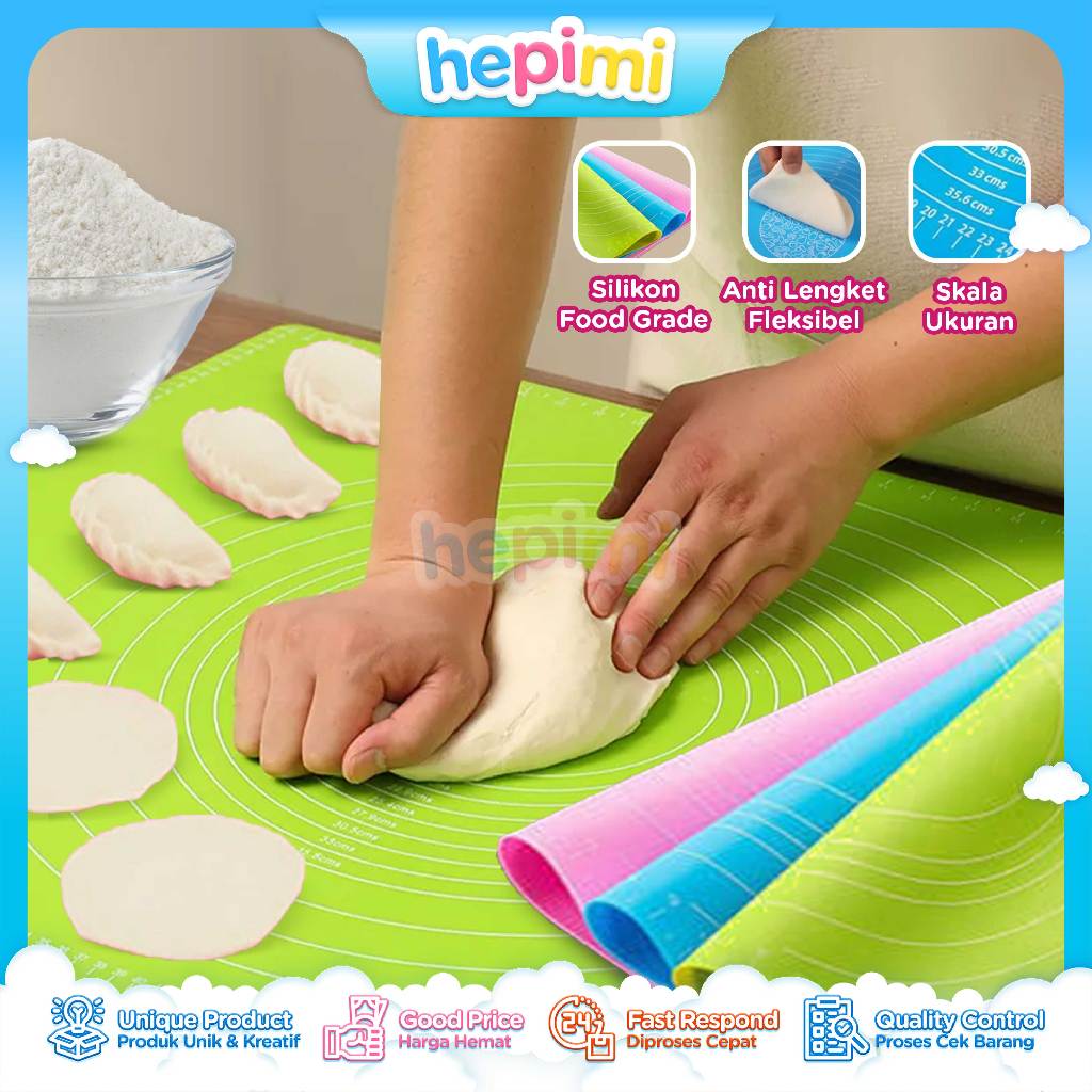 Alas Adonan Kue Silikon Anti Lengket Talenan Matras Baking Flexible Food Grade Multifungsi - HM