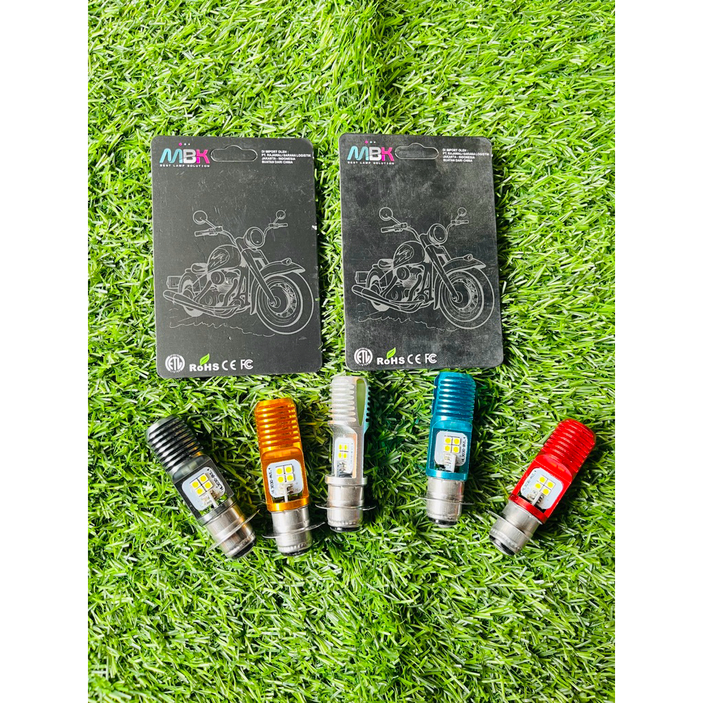 Lampu depan motor nyala led putih, Sisi led 4 mata merk MBK