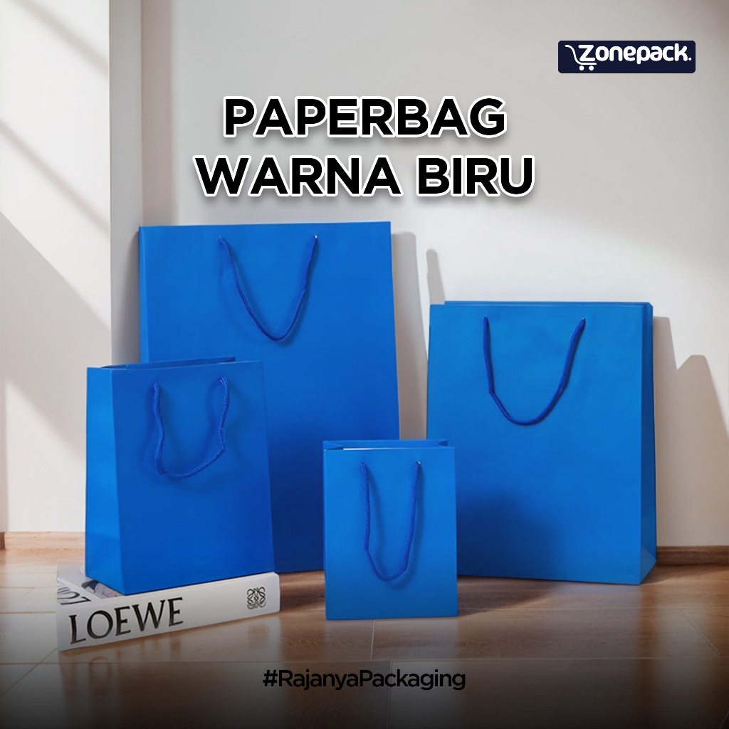 

Paperbag Biru | Paperbag Polos Kraf Karton Biru Hadiah | Paper Bag Hampers Kado Souvenir
