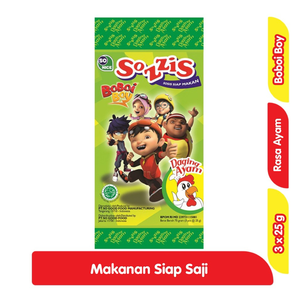 

Sozzis Sosis Siap Makan Boboiboy Ayam 3 x 25 g