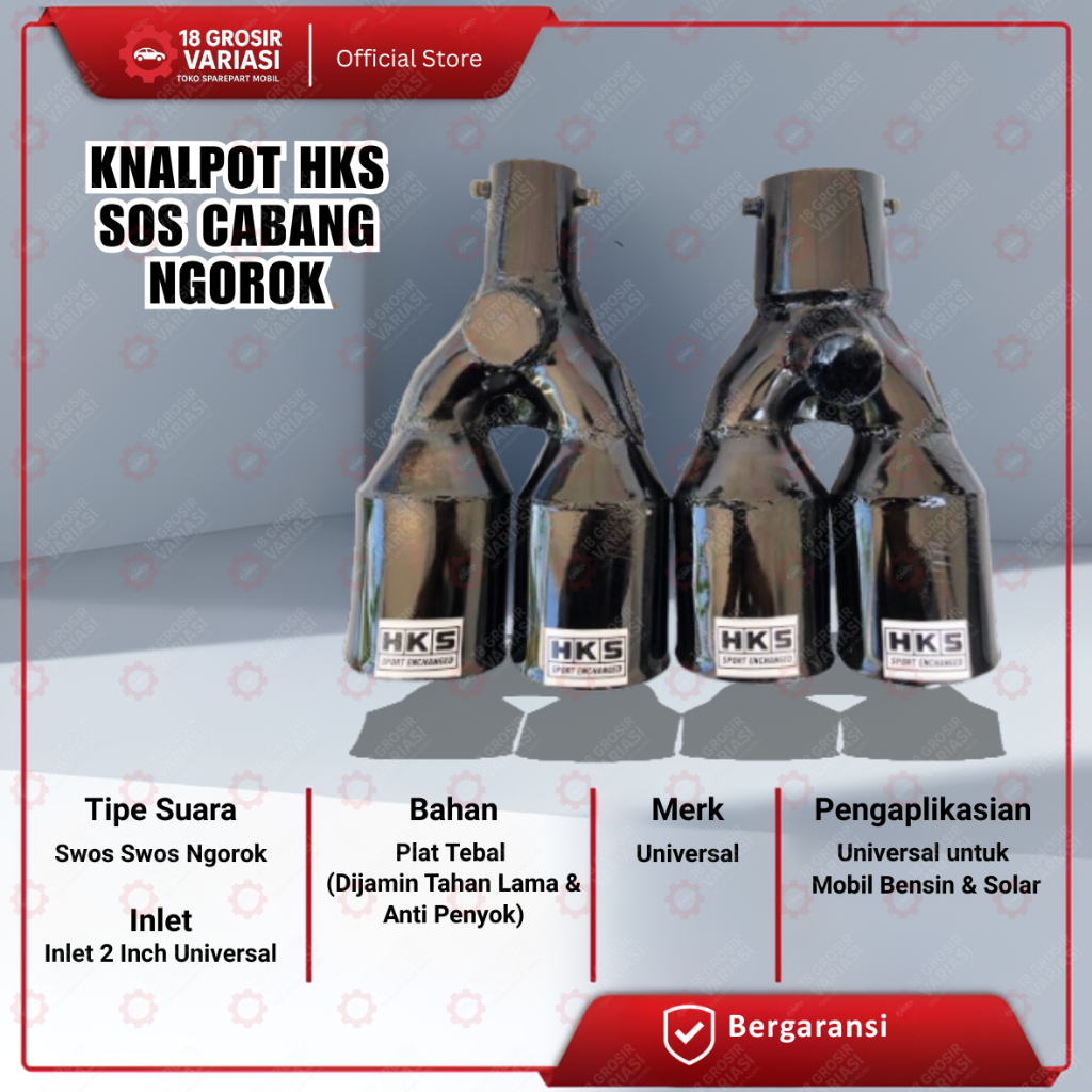 Knalpot HKS SOS Cabang Ngorok Knalpot Mobil Bensin Solar Turbo SUARA SWOS SOS SWOS NGOROK