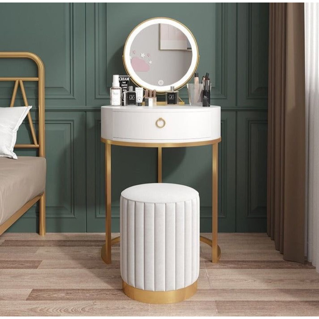 Meja rias minimalis - tolet cantik cat duco satu set -Loka Living