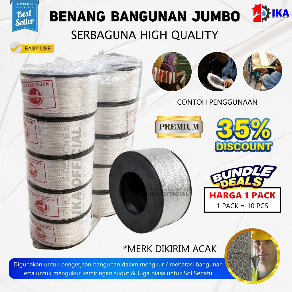 GROSIR BENANG NILON / BENANG NYLON / BENANG BANGUNAN 10 PCS / BENANG NYLON BANGUNAN BENANG TUKANG