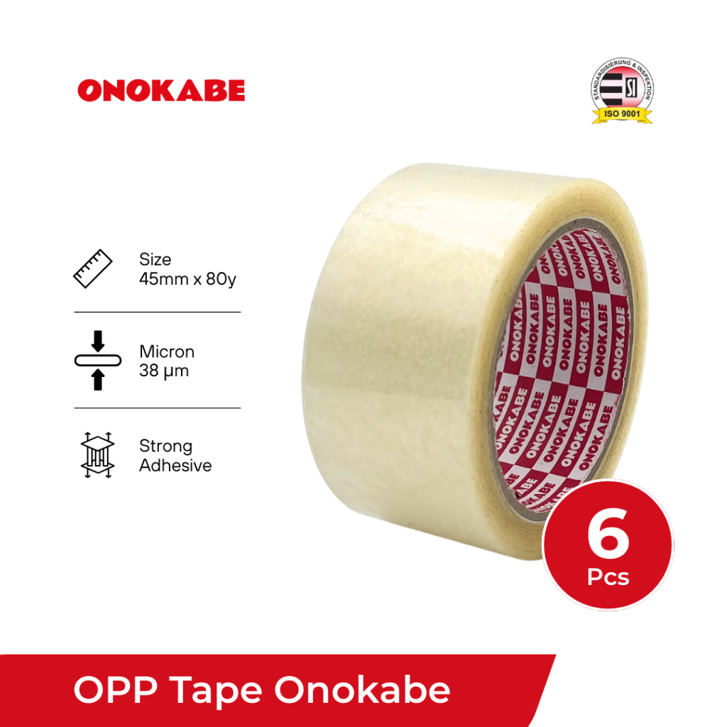 

Lakban Bening OPP 45mm x 80 Yard 6 Rol - Lakban Onokabe