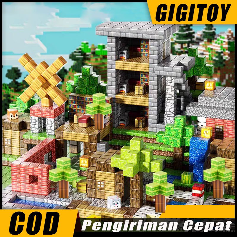Gigitoy 100Pcs Magnetic Building Blocks Mainan Edukasi Anak 3D  Blok Magnetik Diy Untuk Puzzle  Karakter Susun Rakit Bangunan