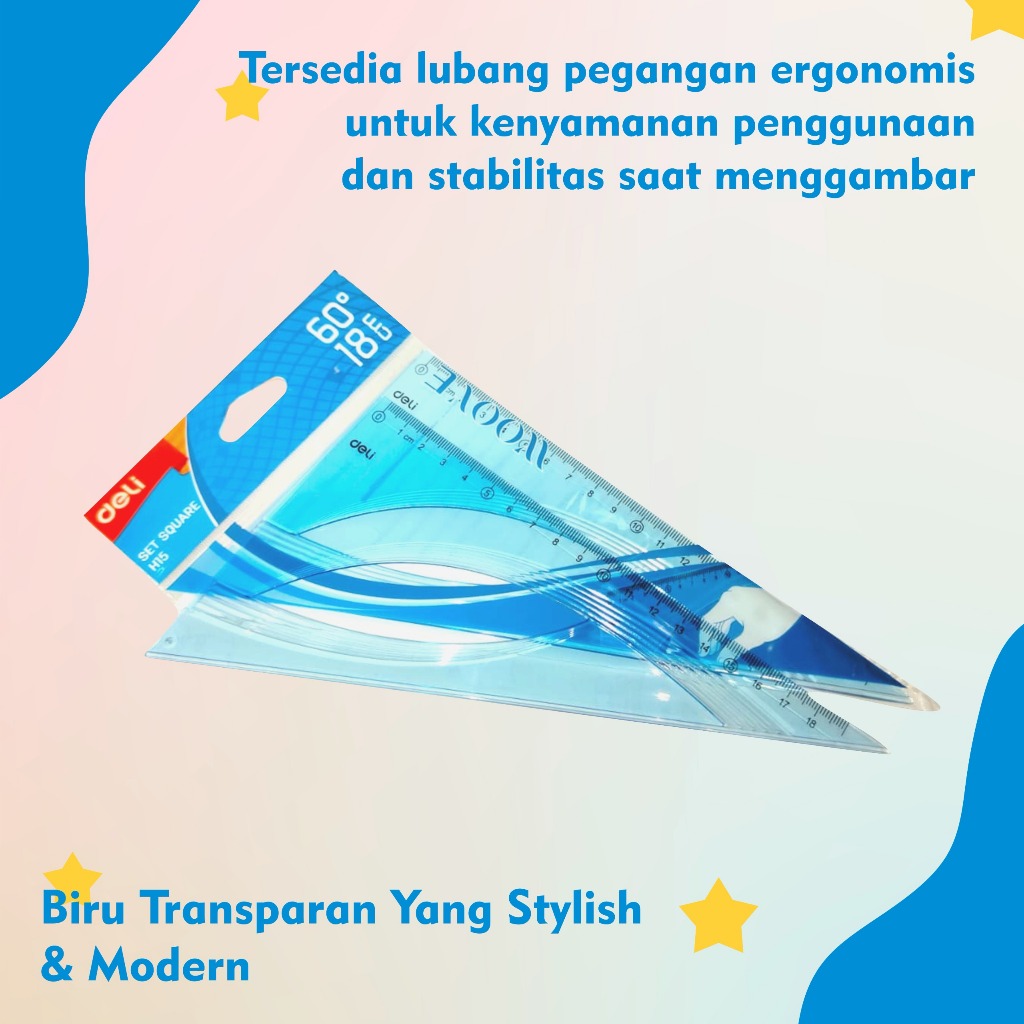 

DELI PENGGARIS SET BIRU EH15/DELI EH15 RULER SET SQUARE BLUE 60° 21cm PENGGARIS PERSEGI RULER SET SQUARE BLUE 60° 21cm