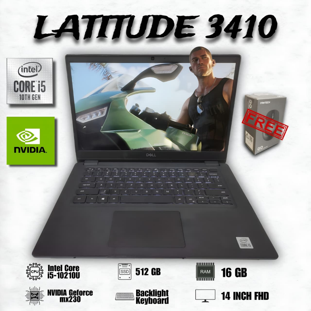 Laptop Dell Latitude 3410, Core I5, Mx 230, Ram 16Gb, SSD 512GB, Murah Bergaransi