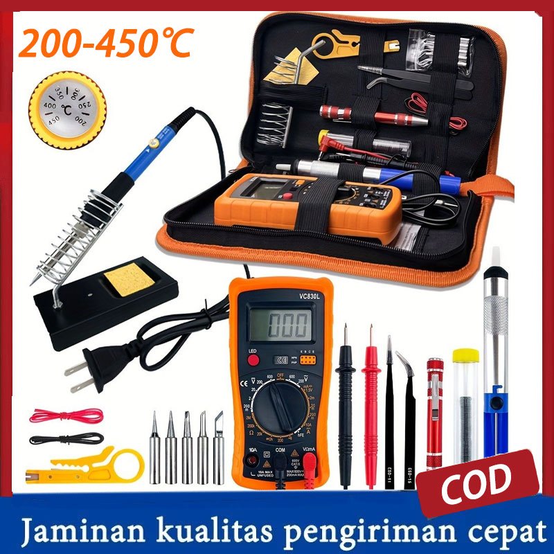 Solder 60 Watt Solder Set Lengkap Solder Kit 16 in 1 Solder Listrik Paket Solder Paket Lengkap
