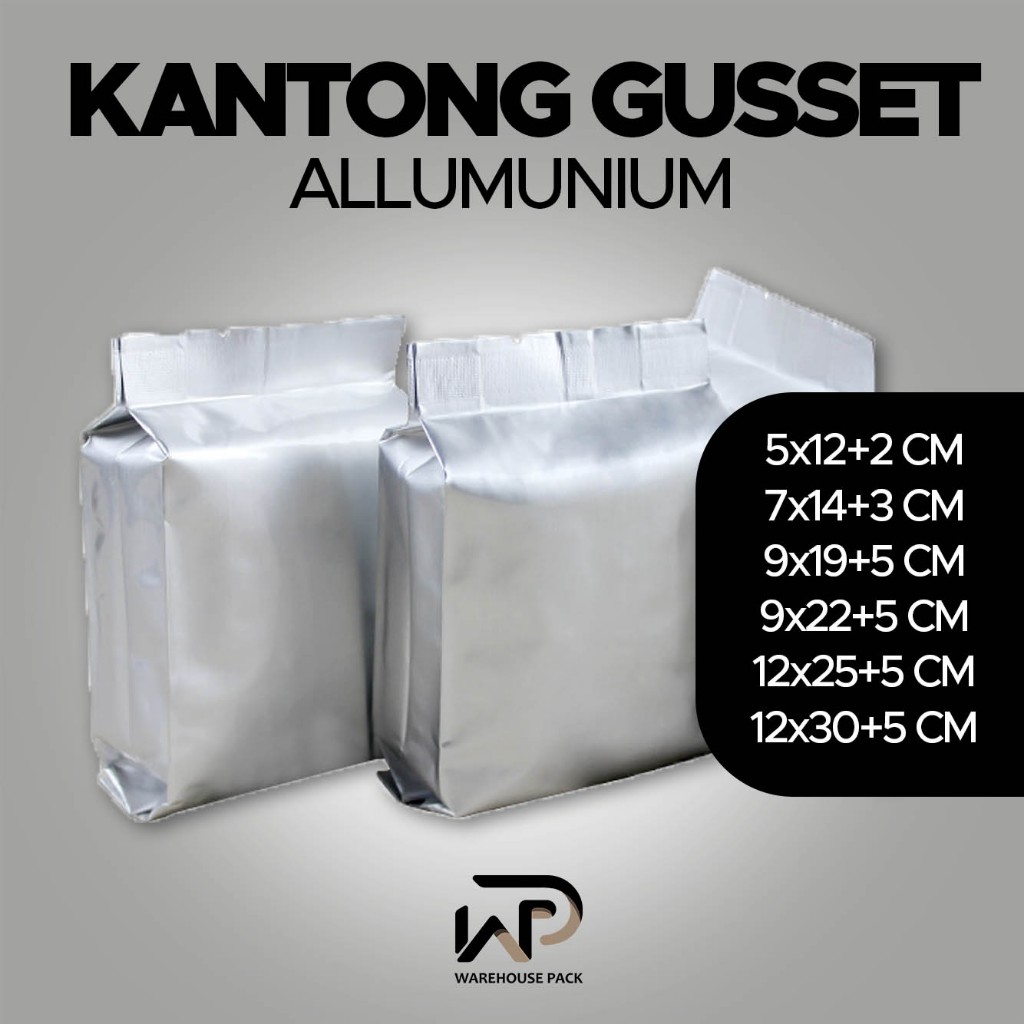 ( 1 Pcs ) Alumunium Bag Gusset | Kantong Kemasan Sealing | Kantong Alumunium Gusset Coffee Bag