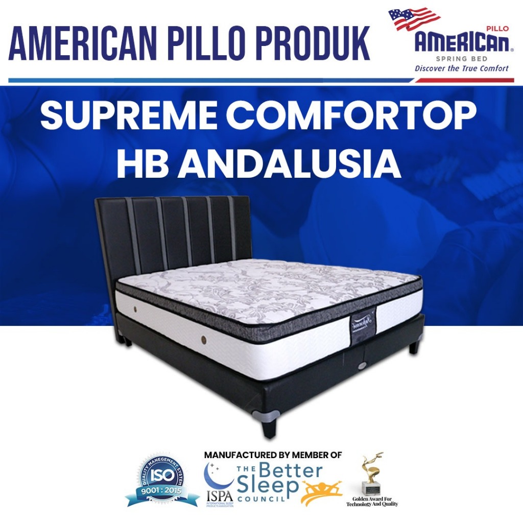 AMERICAN PILLO SPRING BED SET TYPE SUPREME COMFORT TOP