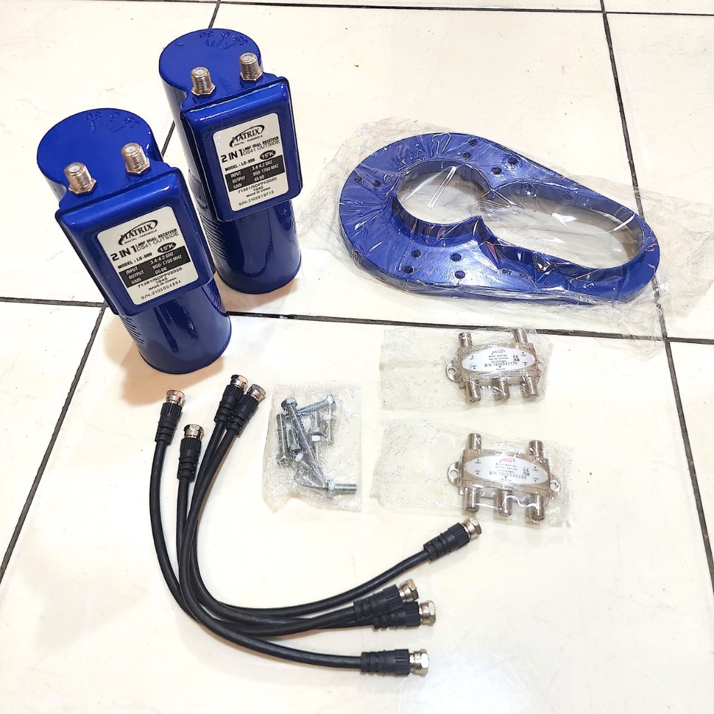 LNB Matrix 2 in 1 Dual - 2 LNB 2 Receiver C band Mpeg4 HD Mpeg2 Parabola NEX 2 TV